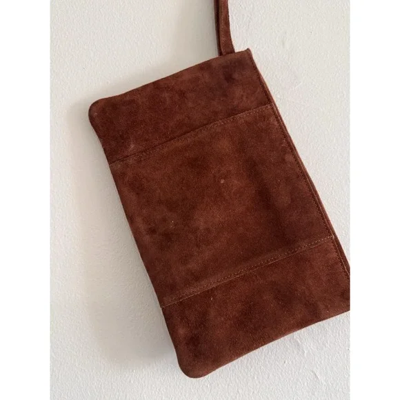 TheJ Peterman company Made In KentuckyBrown Suede Clutch Handbag